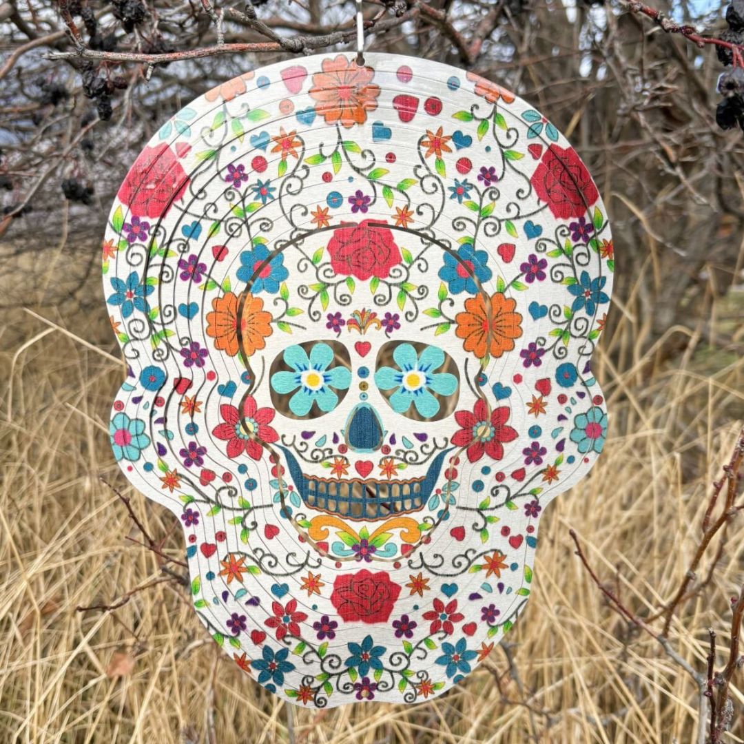 Wind Spinner – Spinfinity – Sugar Skull – 12″